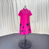 Plus Size Women Summer Lace Print Maxi Dress