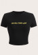 Women Summer Street Letter Print Sexy Crop Short Sleeve T-shirt