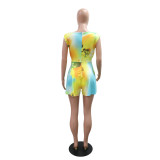 Women Summer Print Sleeveless Lace Jumpsuit