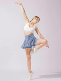 Women Summer Lace-up Pleated Skirt
