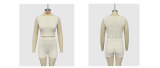 Women Round Neck Vest Shorts Two Piece Set