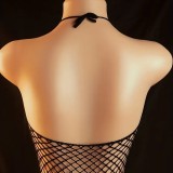 Plus Size Women Halter Neck off-shoulder hollow jumpsuit Sexy Lingerie