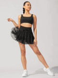 Women Summer Lace-up Pleated Skirt