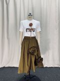 Women African Flower Rose Skirt