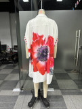 Women Elegant Print Turndown Collar Shirt