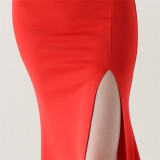 Women lace mesh herringbone Lace-Up beaded Formal Party evening dress