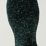 Women herringbone Lace-Up wrapped chest formal Formal Party sequined evening dress