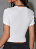 Women summer street fruit print short-sleeved Crop T-shirt