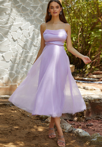 Purple Strap Formal Party Dress