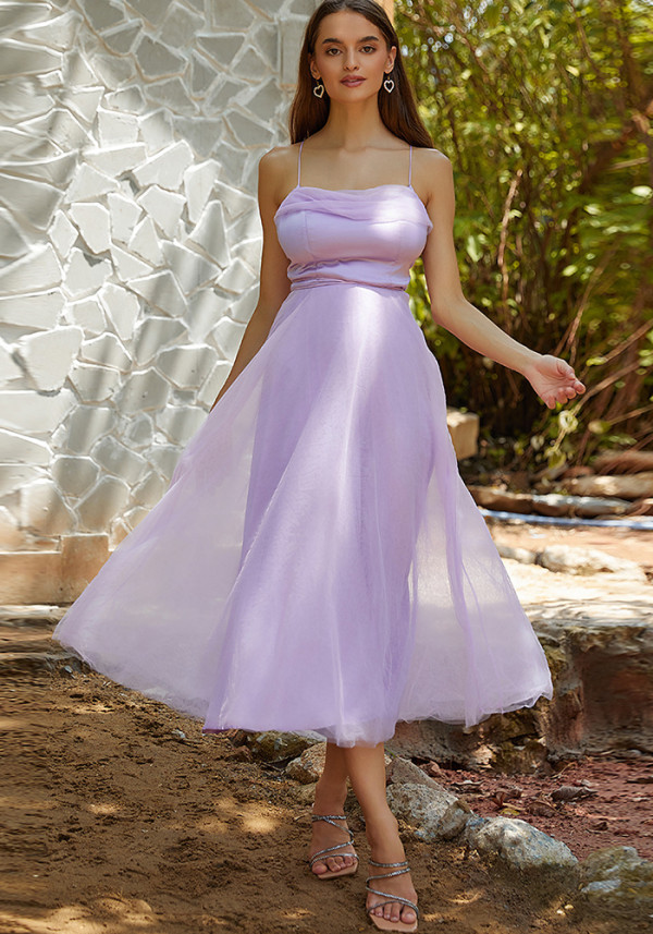 Purple Strap Formal Party Dress