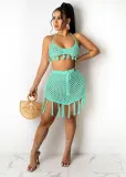 Knitting Mesh Beach Two-Piece Skirt Set