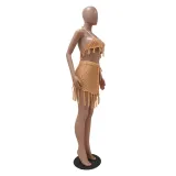 Knitting Mesh Beach Two-Piece Skirt Set