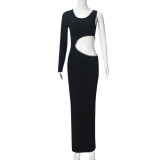 Summer Style Trend Hollow Diamond Single-Sleeve Women's Dress