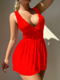 Erotic Transparent lingerie Sexy See Through Lace V-neck Night Dress