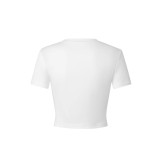 Women Summer Letter Print Sexy Crop Short Sleeve T-shirt