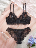 Women lace lace See-Through Sexy Lingerie Set
