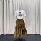 Women African Flower Rose Skirt