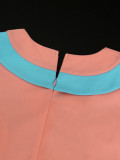 High-Waist Contrast Color A-Line Plus Size Formal Party Cocktail Dress