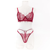 Women Summer Lace Breathable Sexy Lingerie Two Piece Set