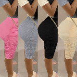 Women's Pockets Ruched Slim Fit Midi Pants