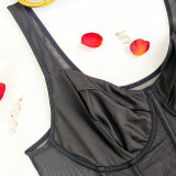 Plus Size Women Sexy Fishbone Bra Suspender Top