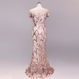 Off-Shoulder Slim Fit Sequin Fishtail Long Formal Party Evening Dress