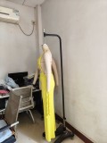 Women Halter Neck Strapless gathered tie rope wide leg jumpsuit
