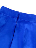 Turned-Down Collar See-Through Puff-Sleeve Ruffle-Waist Slim Party Skirt Suit