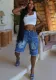 Women's Fashion Loose Casual Zipper Pocket Denim Shorts