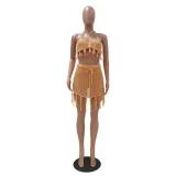 Knitting Mesh Beach Two-Piece Skirt Set