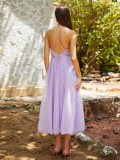 Purple Strap Formal Party Dress