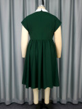 Plus Size Retro Peter Pan Collar Cocktail Elegant A-Line Dress