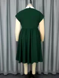 Plus Size Retro Peter Pan Collar Cocktail Elegant A-Line Dress