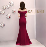 Women Summer Formal Off Shoulder High Slit Mermaid Evening Dress
