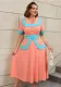High-Waist Contrast Color A-Line Plus Size Formal Party Cocktail Dress