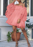 Solid Color High-Waist Strap Chic Dress