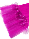 Fashion V-Neck Puff-Sleeve Mesh Patchwork Fashion Fishtail Party Dress