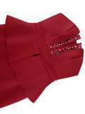 Strapless Beaded Fishtail Ruffled Slim Long Evening Dress
