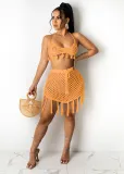 Knitting Mesh Beach Two-Piece Skirt Set