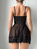 Erotic Transparent lingerie Sexy See Through Lace Strap Night Dress
