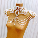 Women hollow backless Halter Neck beaded body chain