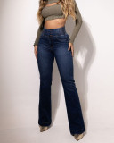 Women Stretch Denim Wide-leg pants