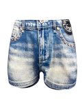 Women Knitting Print Shorts