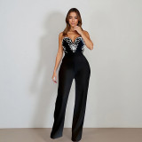 Women Suspender Wrap Jumpsuit