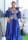 African Women lace print Formal Party Maxi Dress two-piece set