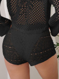 Women Summer Sexy Hollow Lace Lace-Up Shorts Beach pants