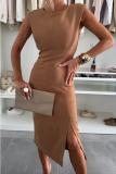 Women Summer Elegant Sleeveless Slit Dress