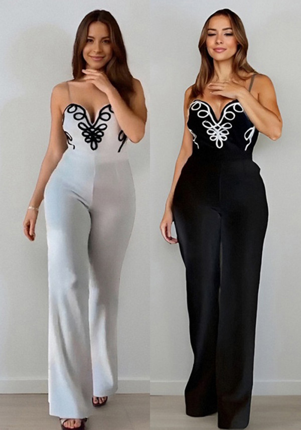 Women Suspender Wrap Jumpsuit