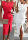 Women Summer Elegant Sleeveless Slit Dress
