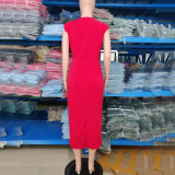 Women Summer Elegant Sleeveless Slit Dress